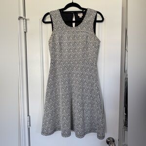 Merona Black and White Geometric Midi Dress